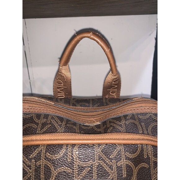 Calvin Klein CK Signature Logo Large BACKPACK, Dark Brown With Tan CK Logos - Picture 6 of 10